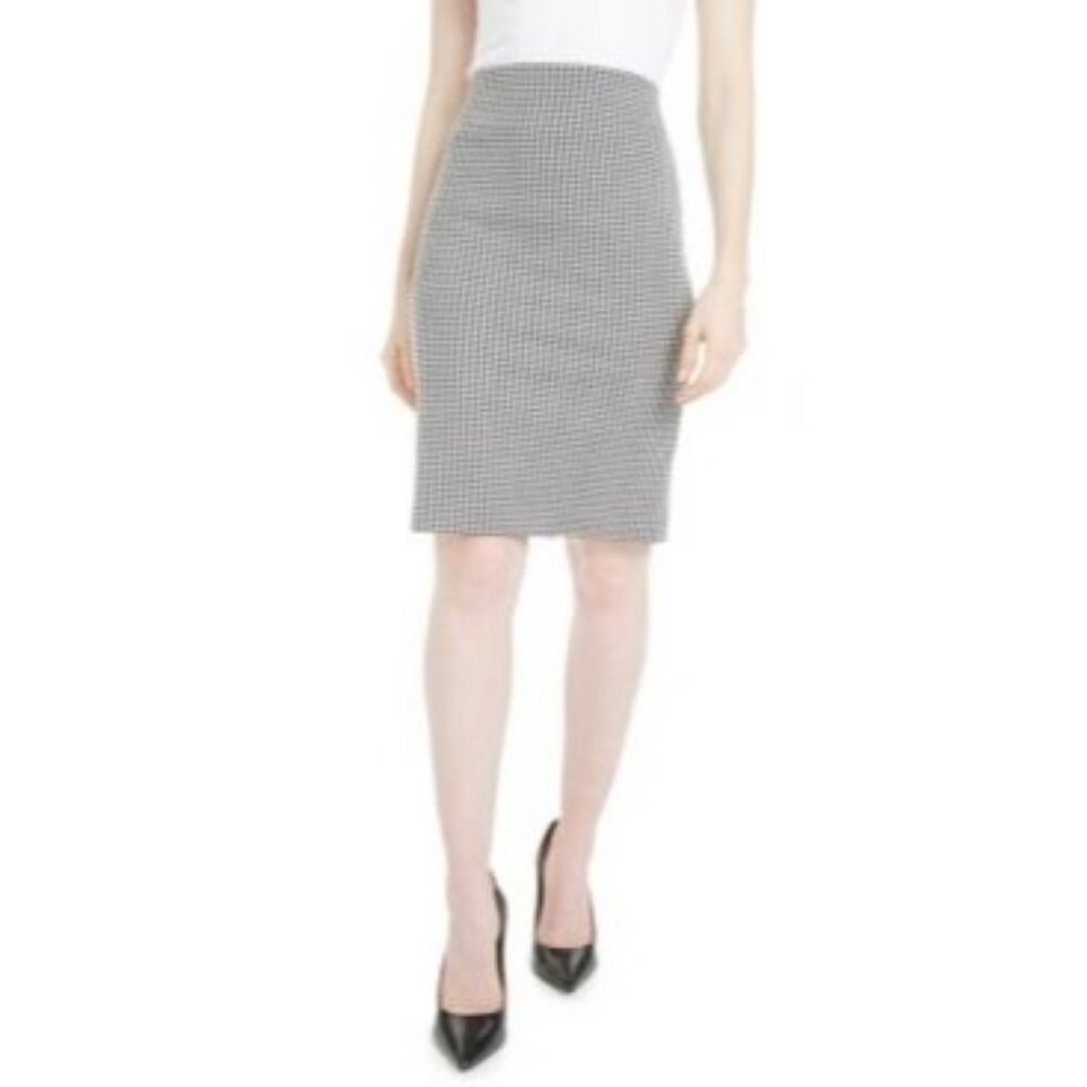 Nine West Womens Size XS Career Skirt Black & Ivory Houndstooth Pencil Skirt NWT